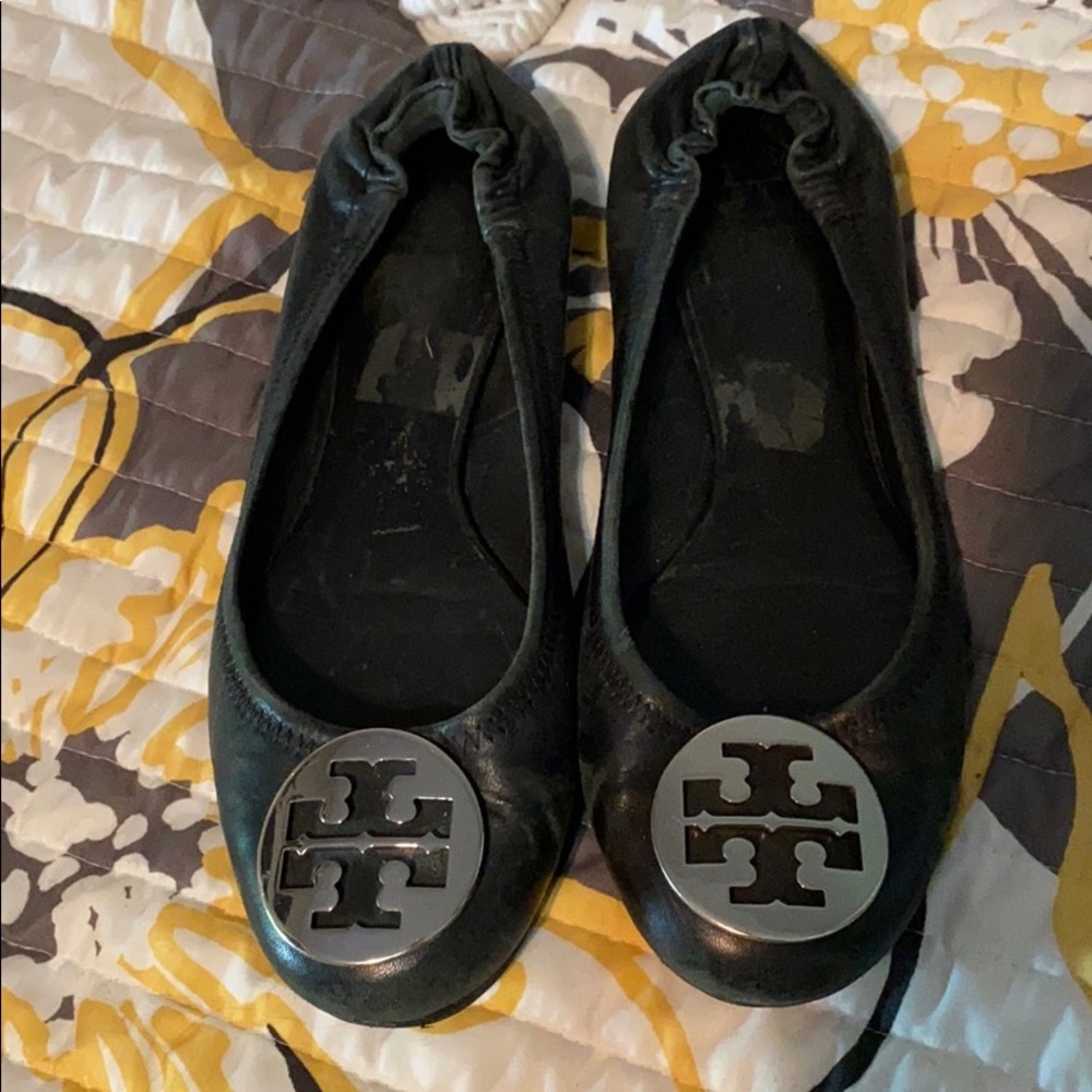 Tory Burch Black Flats